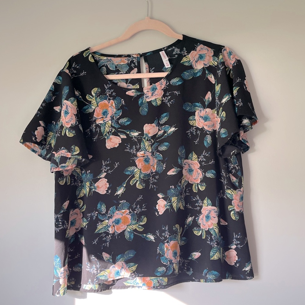 Black Floral Blouse